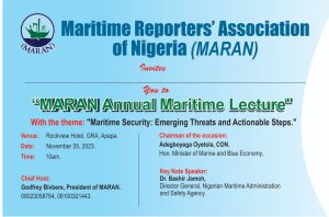 Tantita To Dissect Oil Theft, Maritime Crimes At MARAN Annual Lecture
