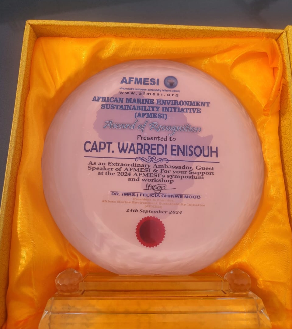 Tantita's Executive Director, Capt. Warredi Bags AFMESI Ambassadorial Award