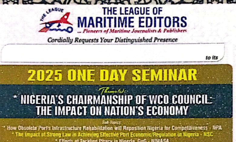 Maritime Editors To Hold Seminar, Award Ceremony In Lagos On Tuesday 