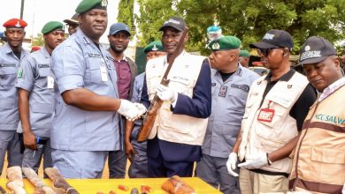 Ogun Customs seize 22000 bags-of-rice illicit-drugs arms as smugglers turn violent